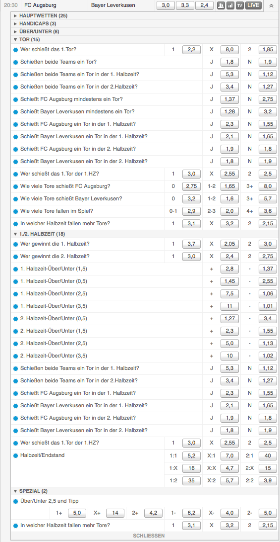 Tipico Bundesliga Spezialwetten