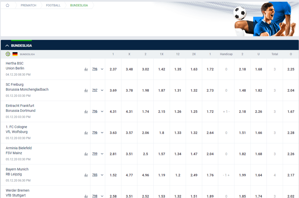 20bet Fußballwetten