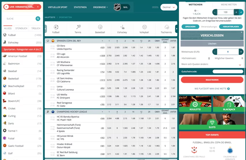 22bet Wettangebot